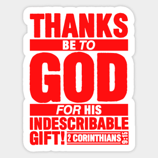 2 Corinthians 9:15 Thanks Sticker